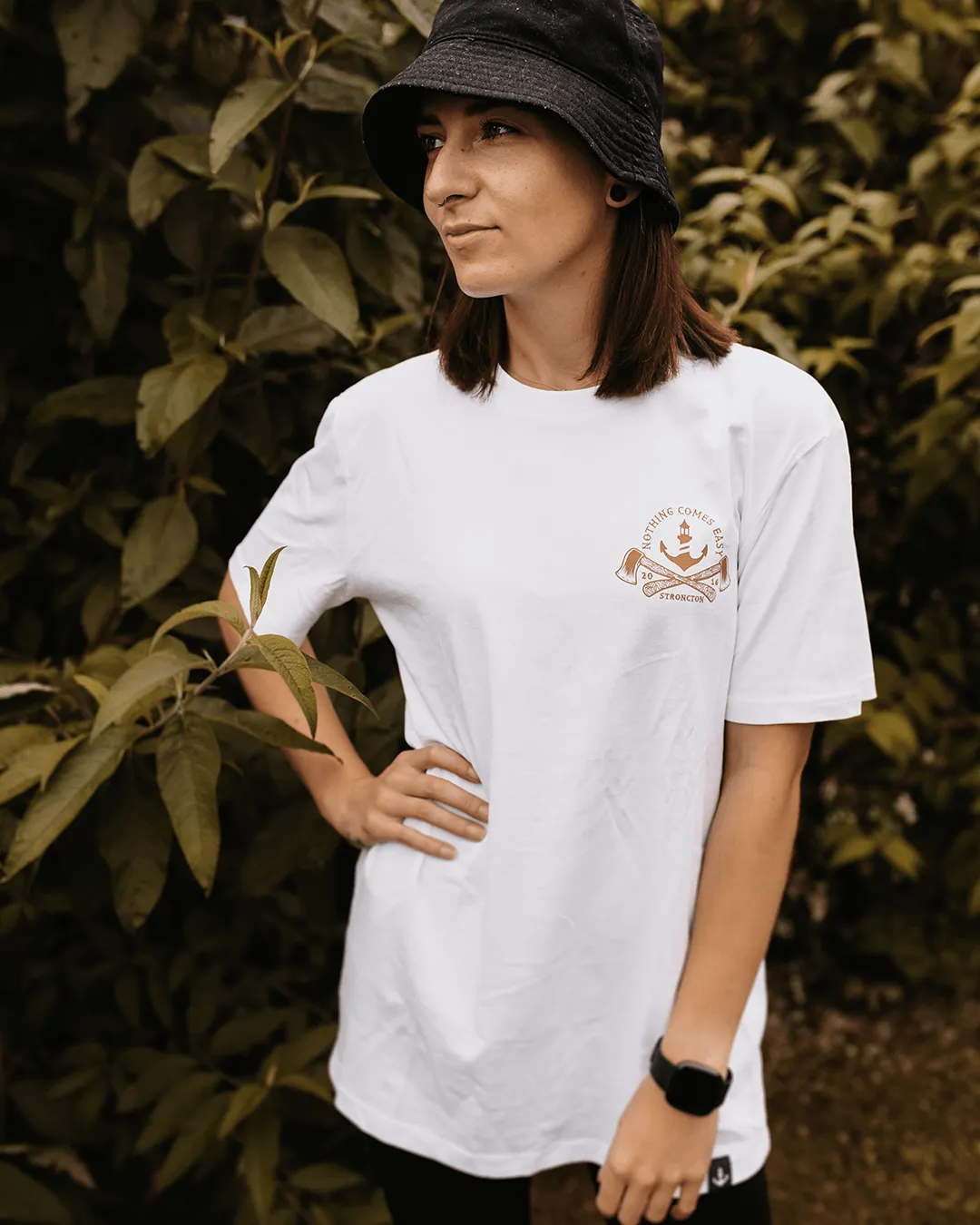 N.C.E. T-Shirt - White/Brown