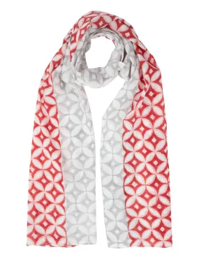 Red & Grey Diamond Scarf