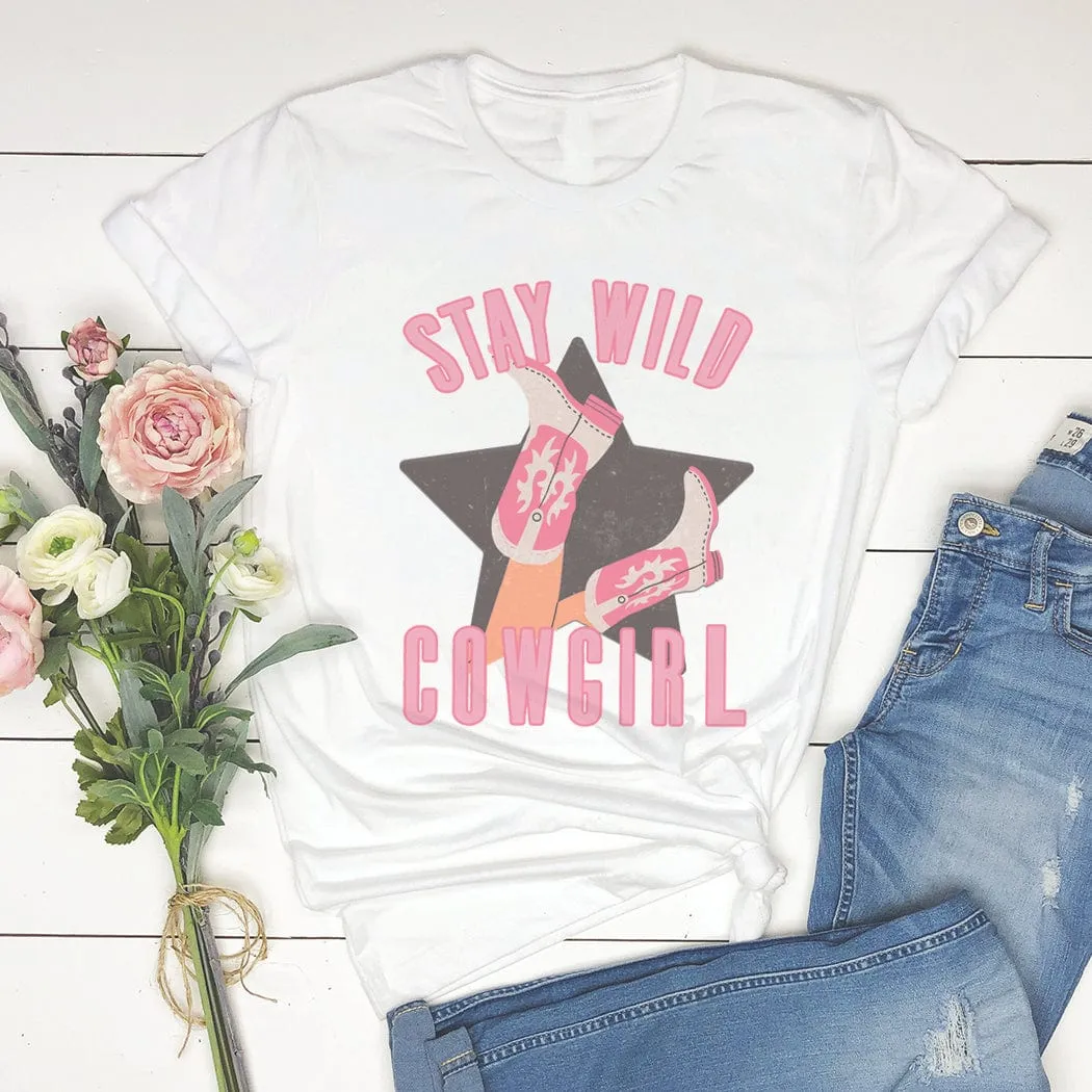 Stay Wild Cowgirl Western Graphic T-Shirt - WE216