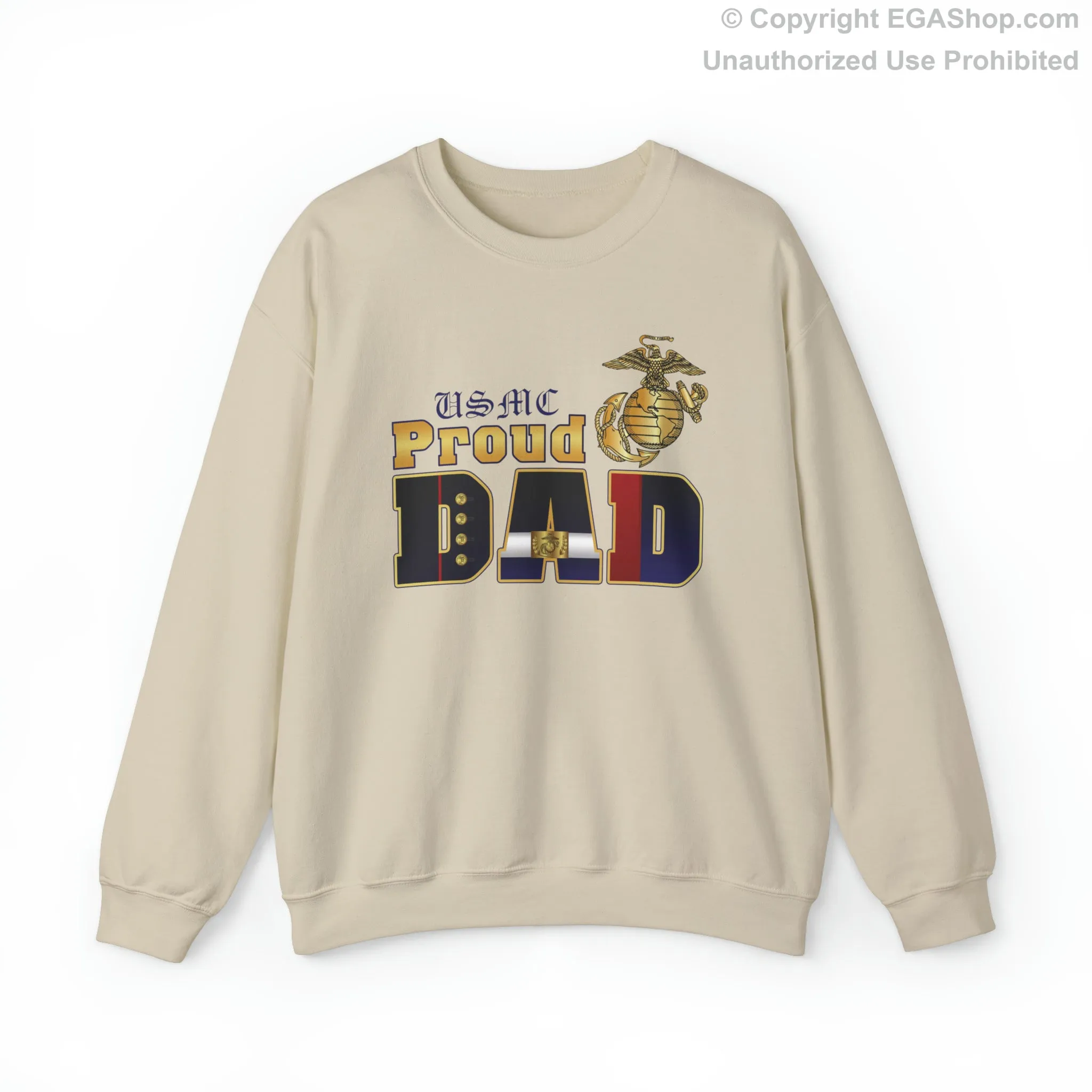 Sweatshirt: Dress Blue Proud Dad (Your Choice of Colors)