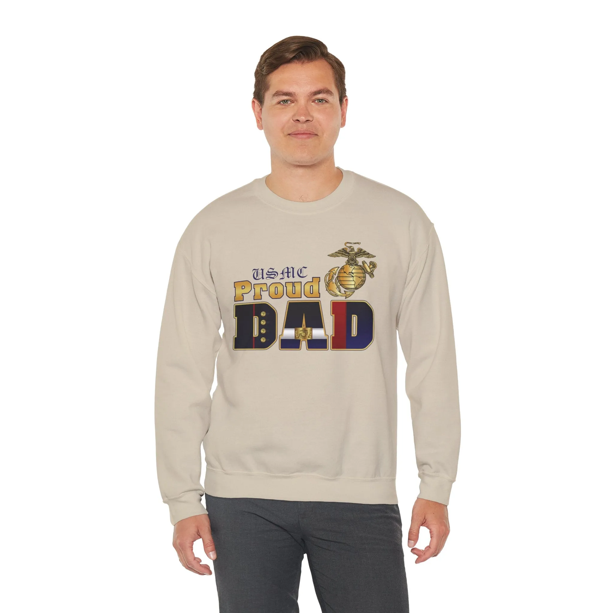 Sweatshirt: Dress Blue Proud Dad (Your Choice of Colors)