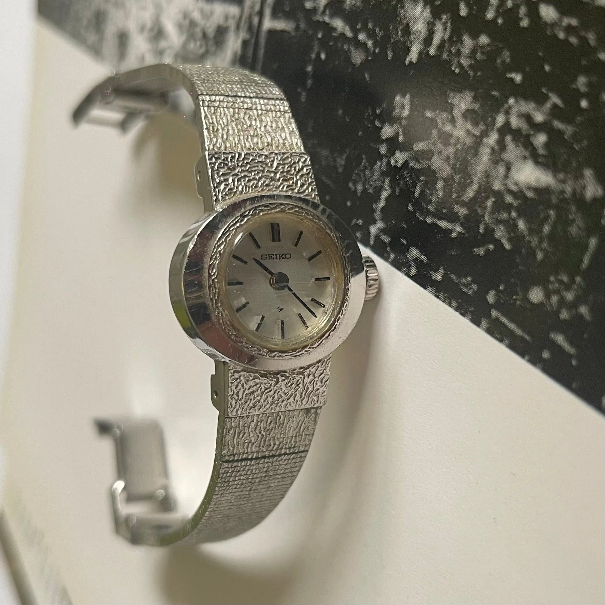 Vintage 1950s Seiko silver tone cocktail watch