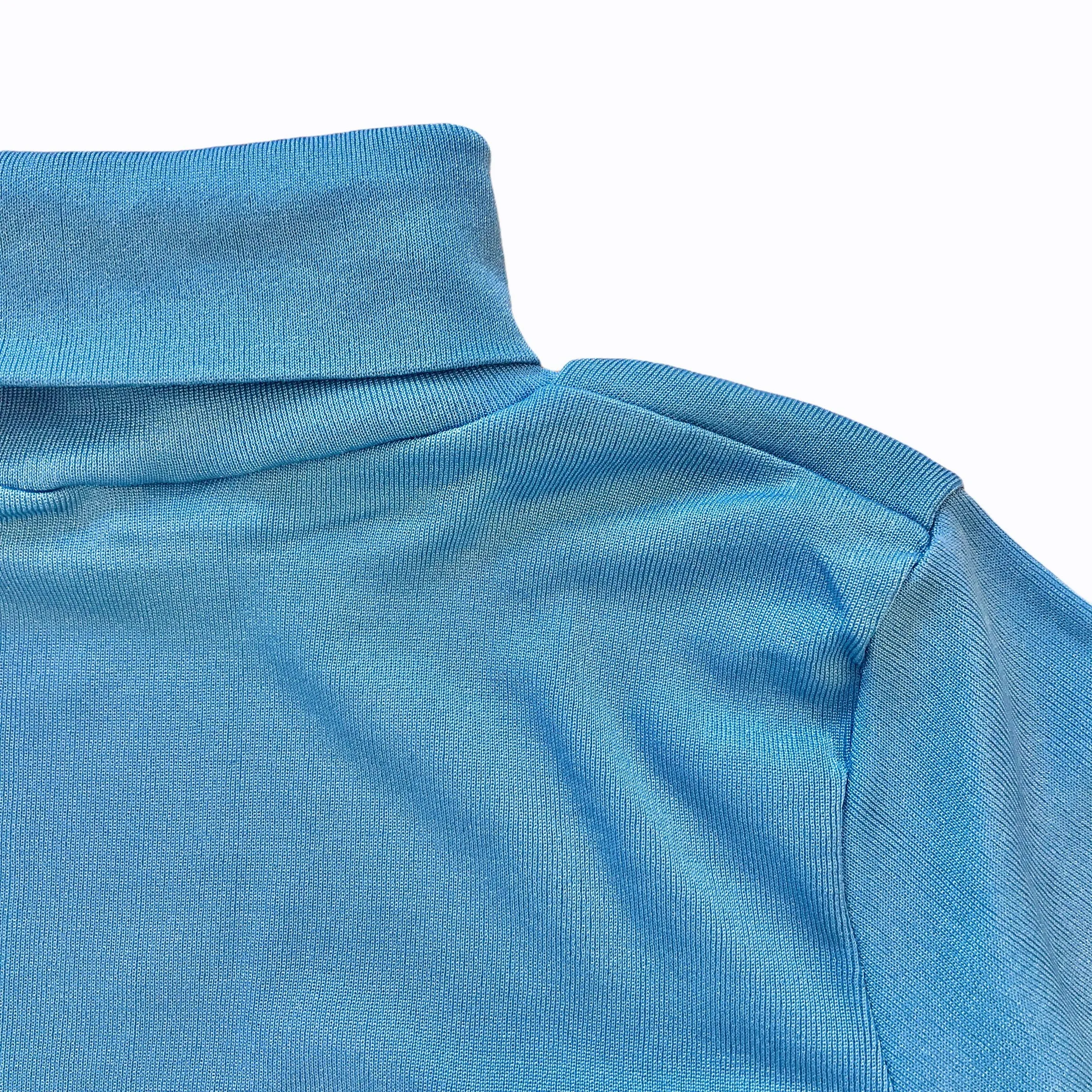 Vintage 1970's Sheer Blue Nylon Turtleneck  4-5Y