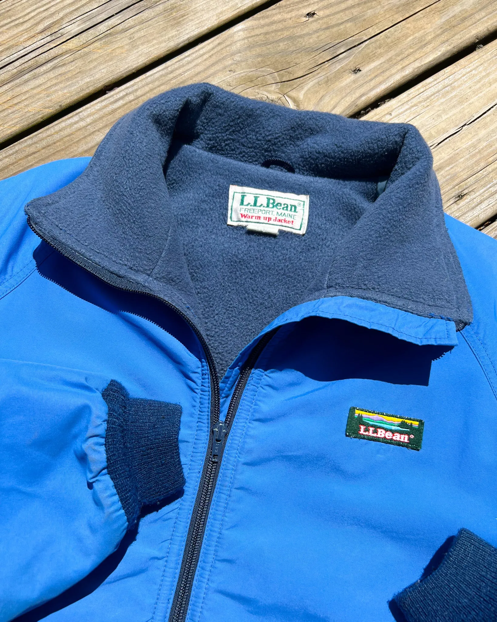 Vintage Blue LL Bean Fleece Lined Jacket