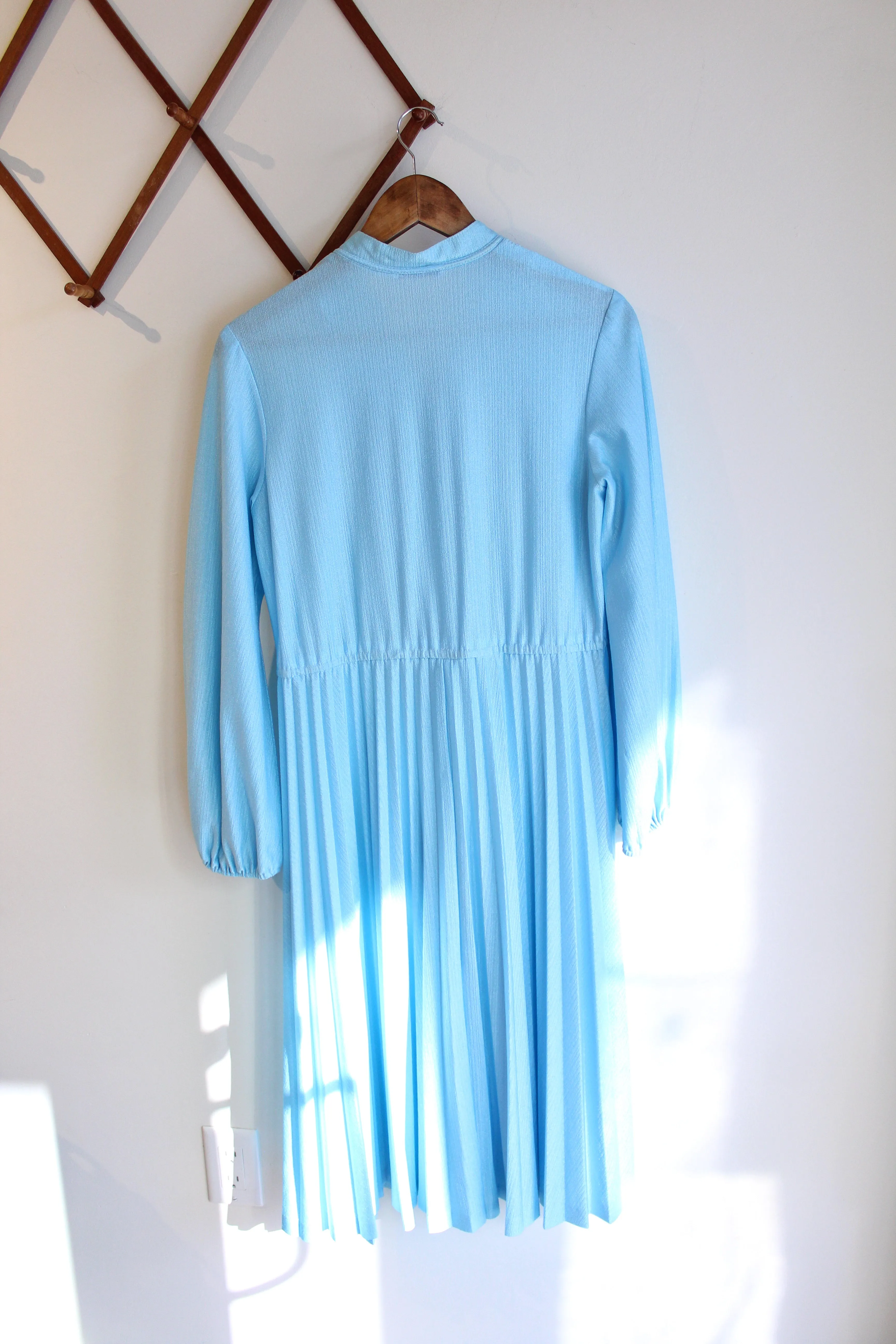 Vintage Light Blue Pleated Dress