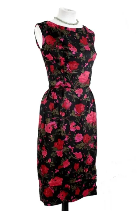 Vintage Rose print Dress with two tier skirt