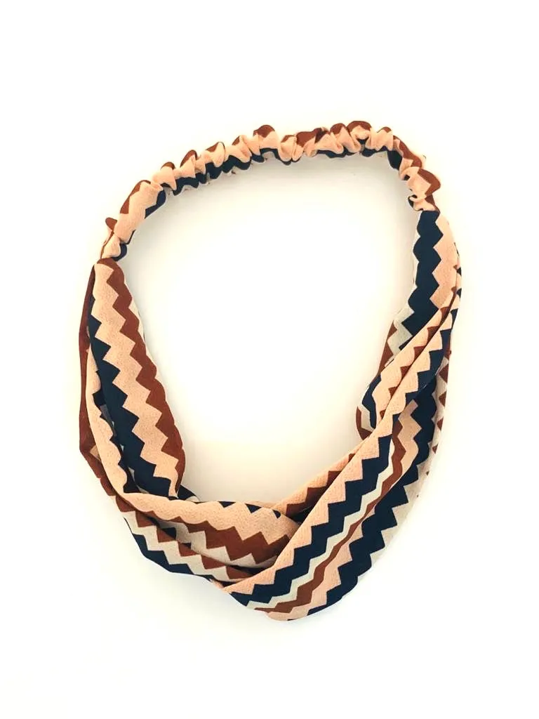 Zig Zag Headband -  Blue & Pink